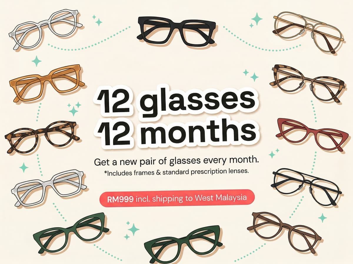 Subscription Box prescription glasses Malaysia - Side view